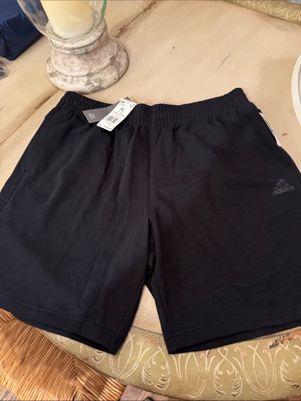 adidas Black Men's Athletic Shorts with Elastic Waist